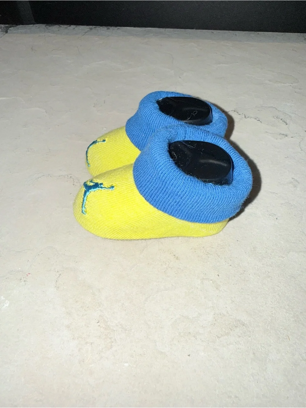 Micheal Jordan infant yellow blue booties new never worn